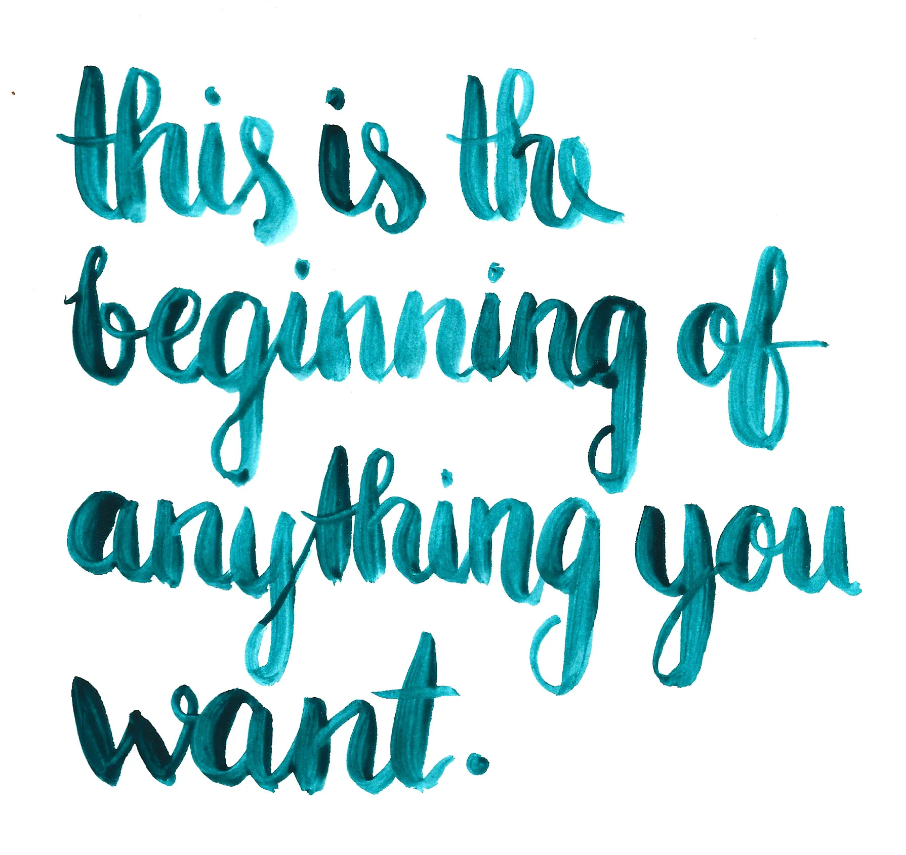 'lettering this is the beginning of anything you want'