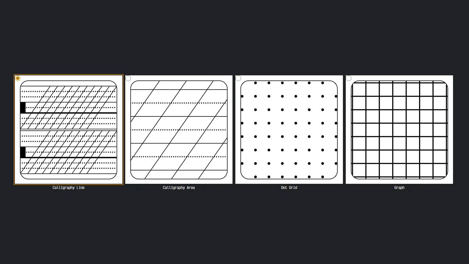 screenshot of different types of grid