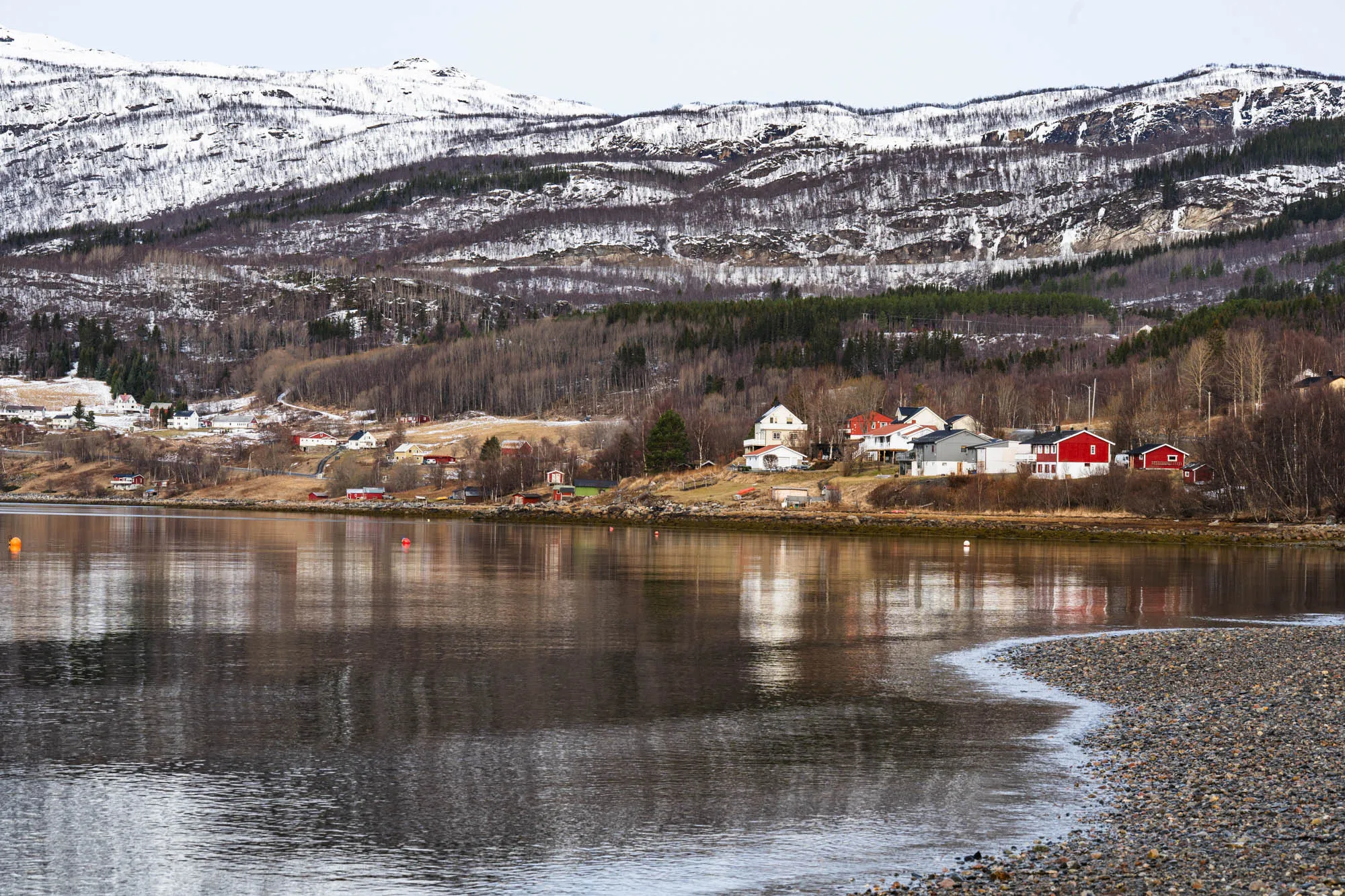 houses at the side of a fjord