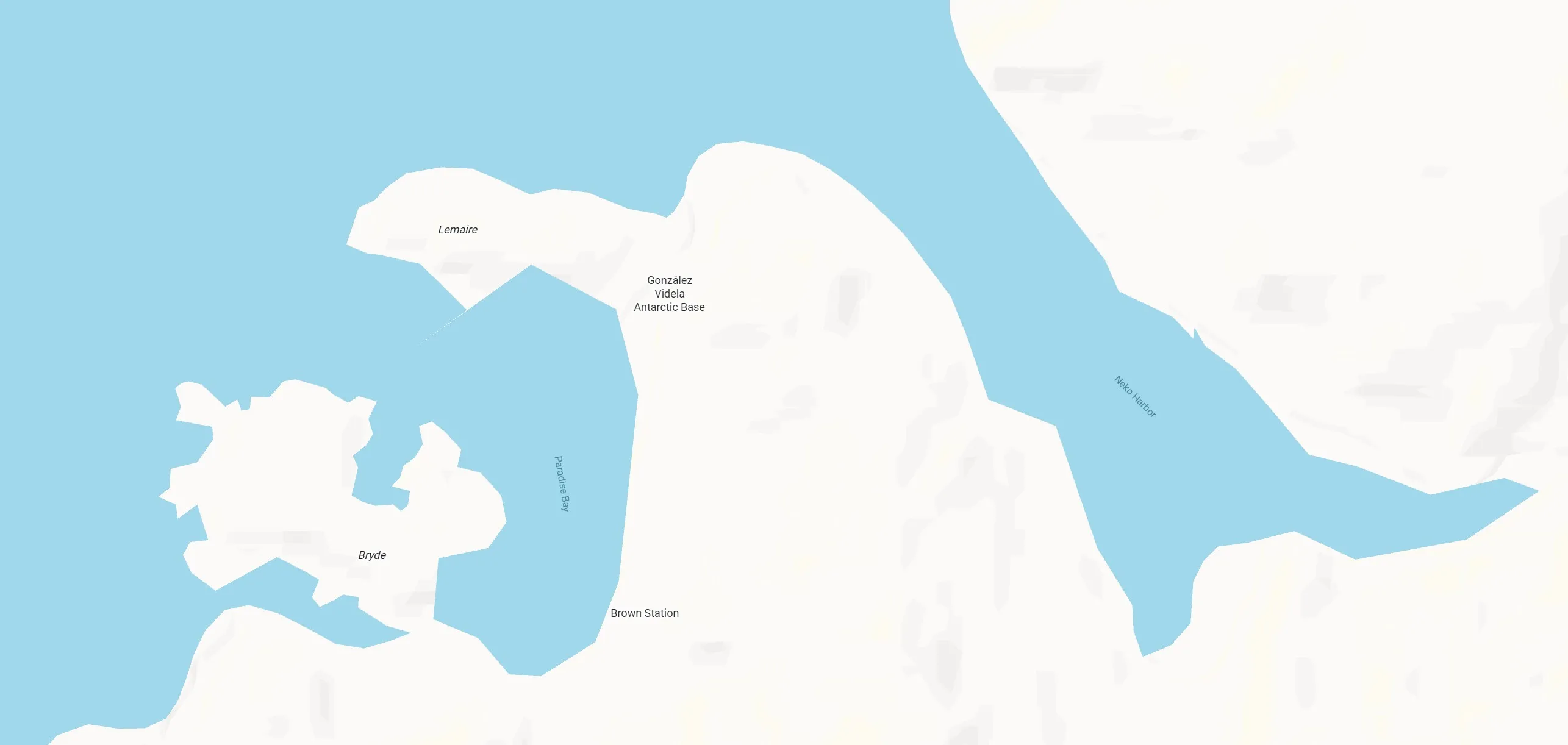 Paradise Bay and Neko Harbour Map